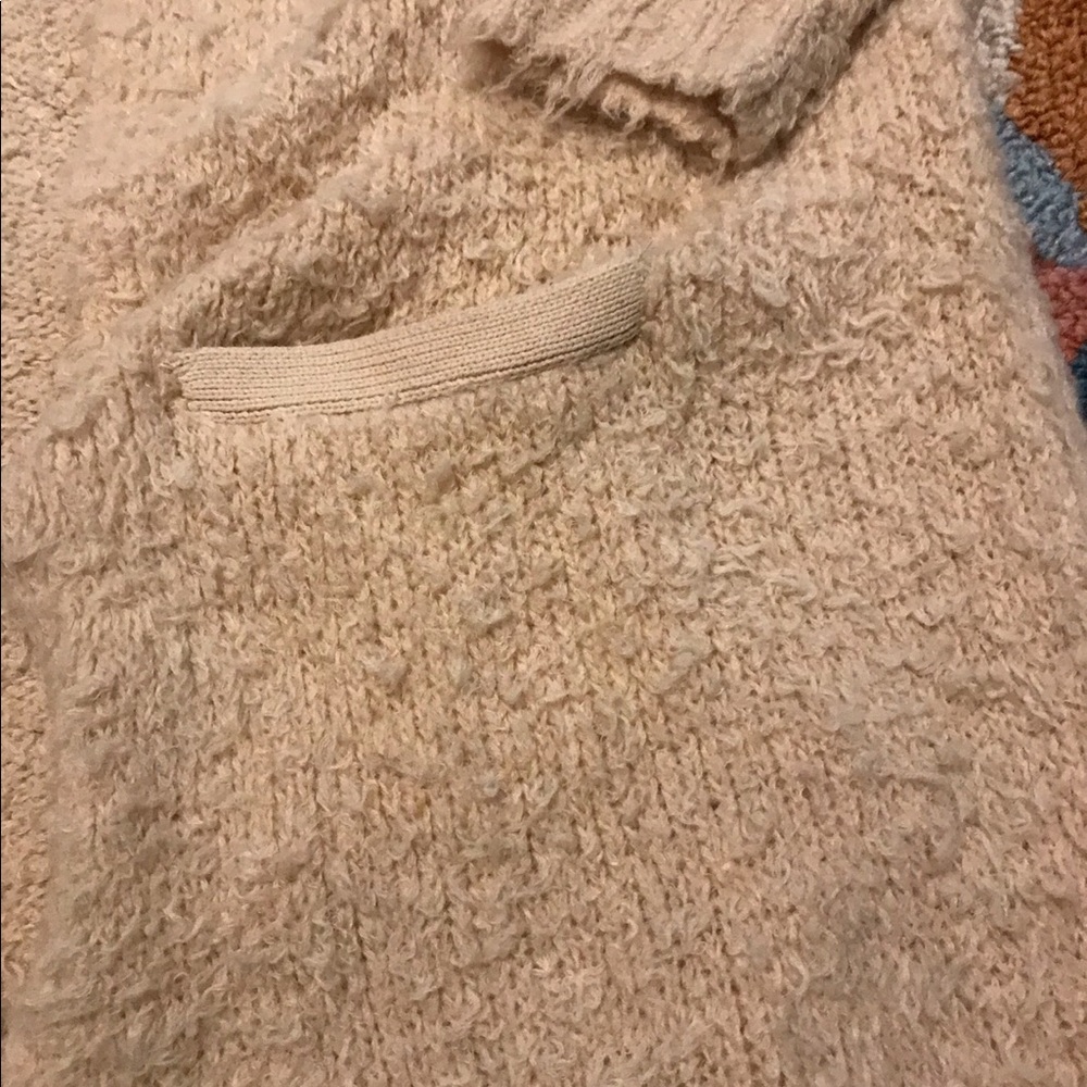 Free People Cream Cozy Open-Front Long Cardigan - Picture 3 of 4